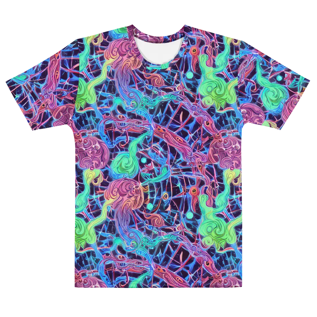 Prismatic Predators on Men's Cotton Crew Neck T-Shirt — Front