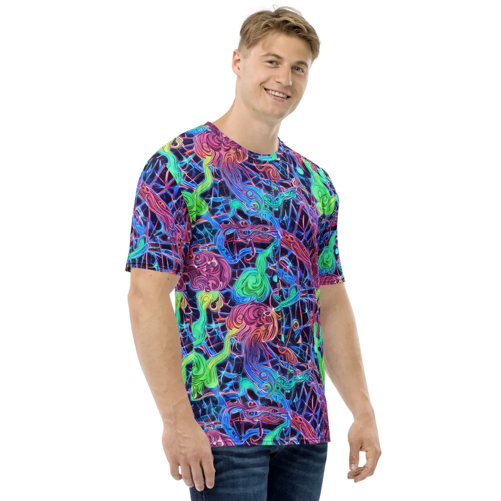 Prismatic Predators on Men's Crew Neck T-Shirt — Right