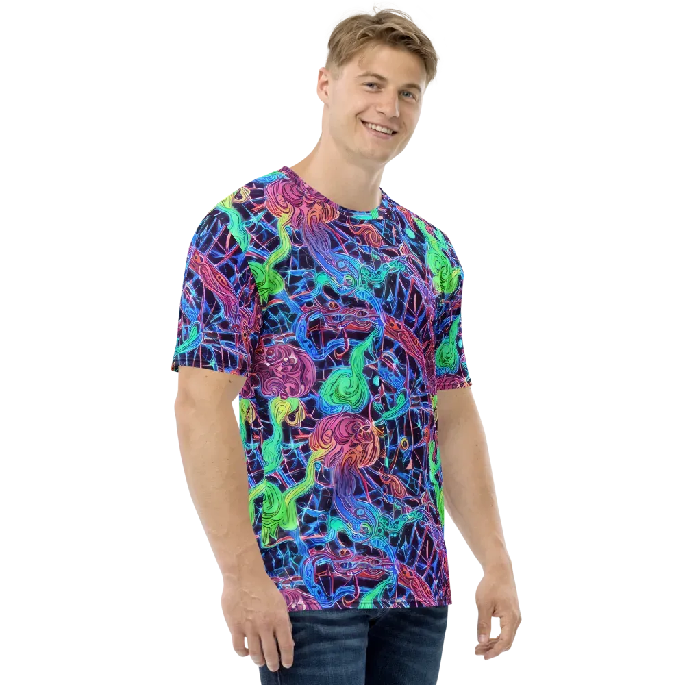 Prismatic Predators on Men's Crew Neck T-Shirt — Right