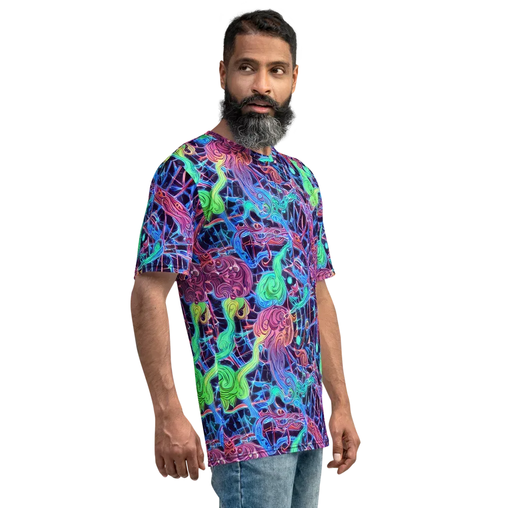 Prismatic Predators on Men's Crew Neck T-Shirt — Right