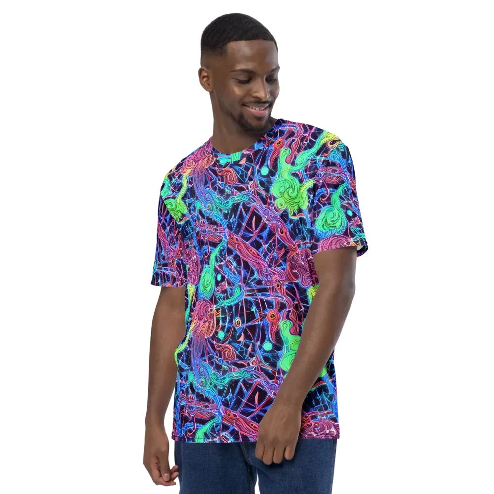 Prismatic Predators on Men's Crew Neck T-Shirt — Left