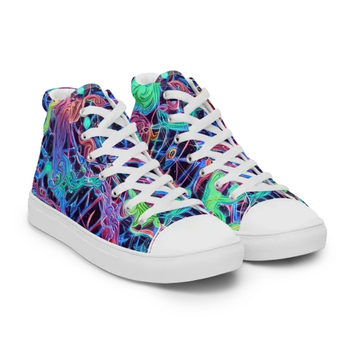 Prismatic Predators on a Men's High Top Canvas Shoes