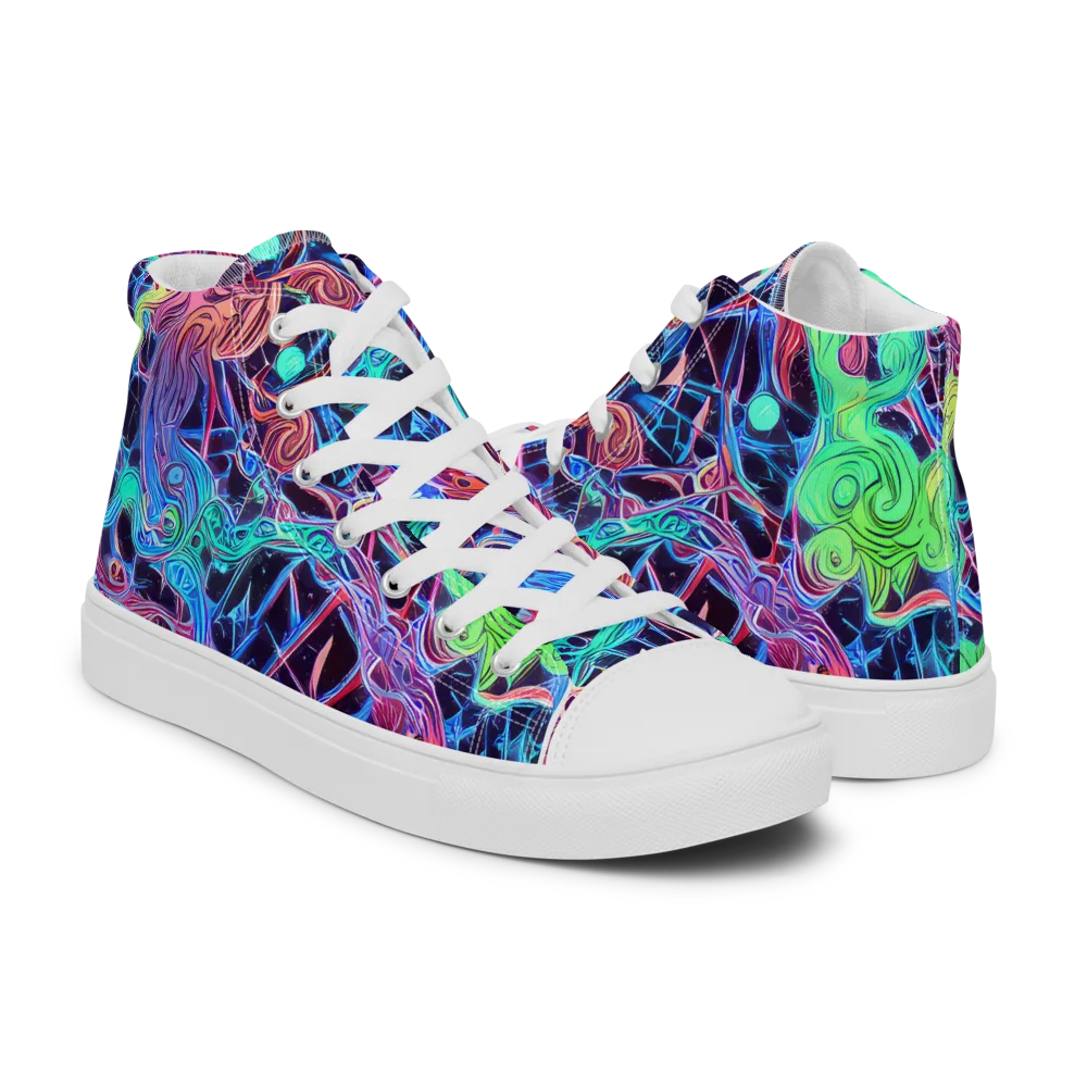 Prismatic Predators on Men's High Top Canvas Shoes — Right
