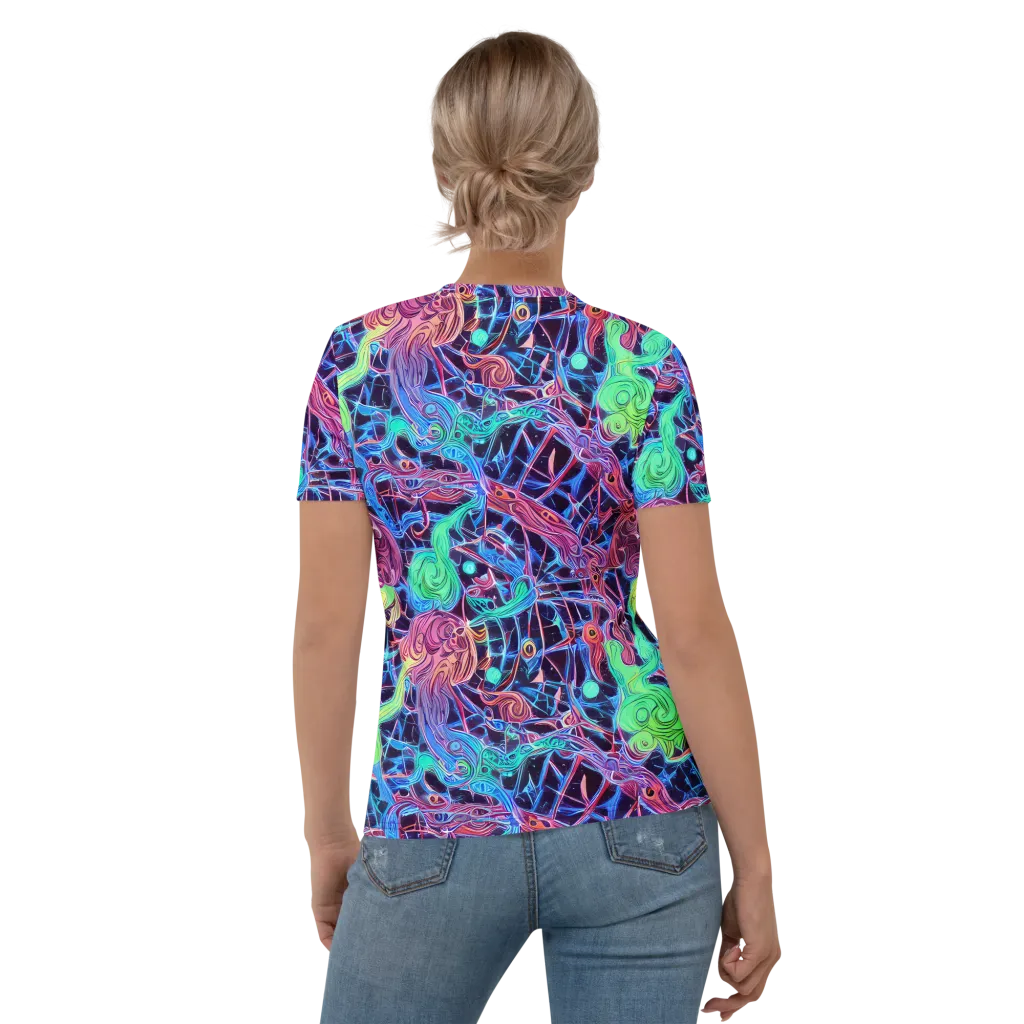 Prismatic Predators on Women's Crew Neck T-Shirt — Back