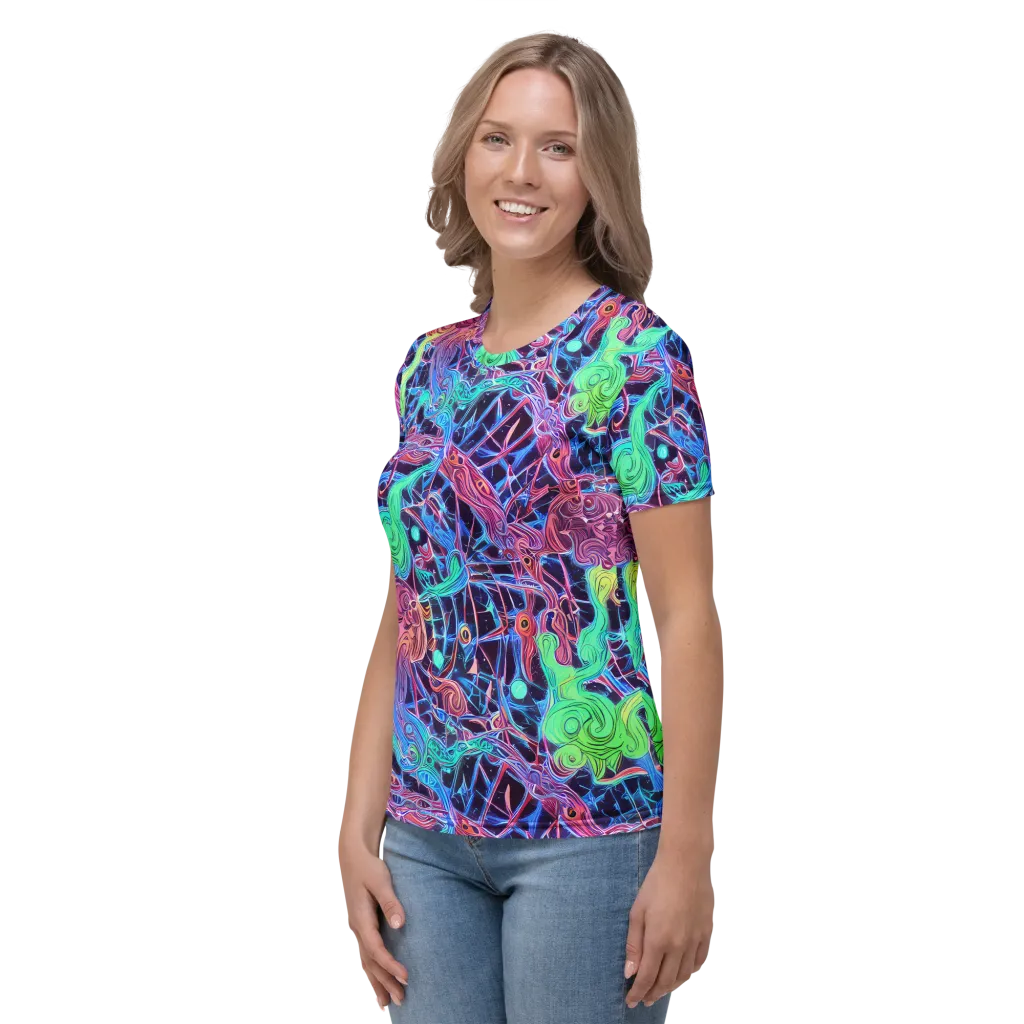 Prismatic Predators on Women's Crew Neck T-Shirt — Left