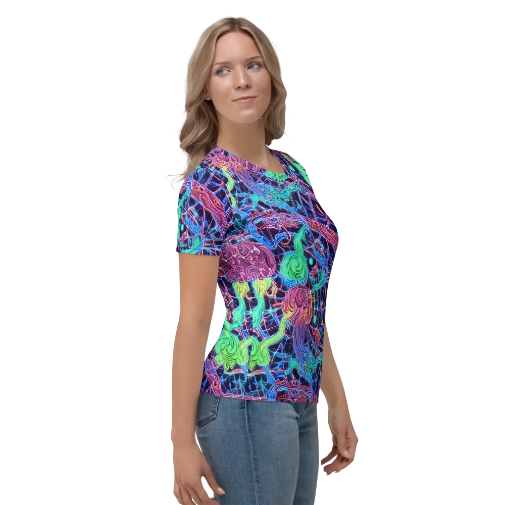 Prismatic Predators on Women's Crew Neck T-Shirt — Right