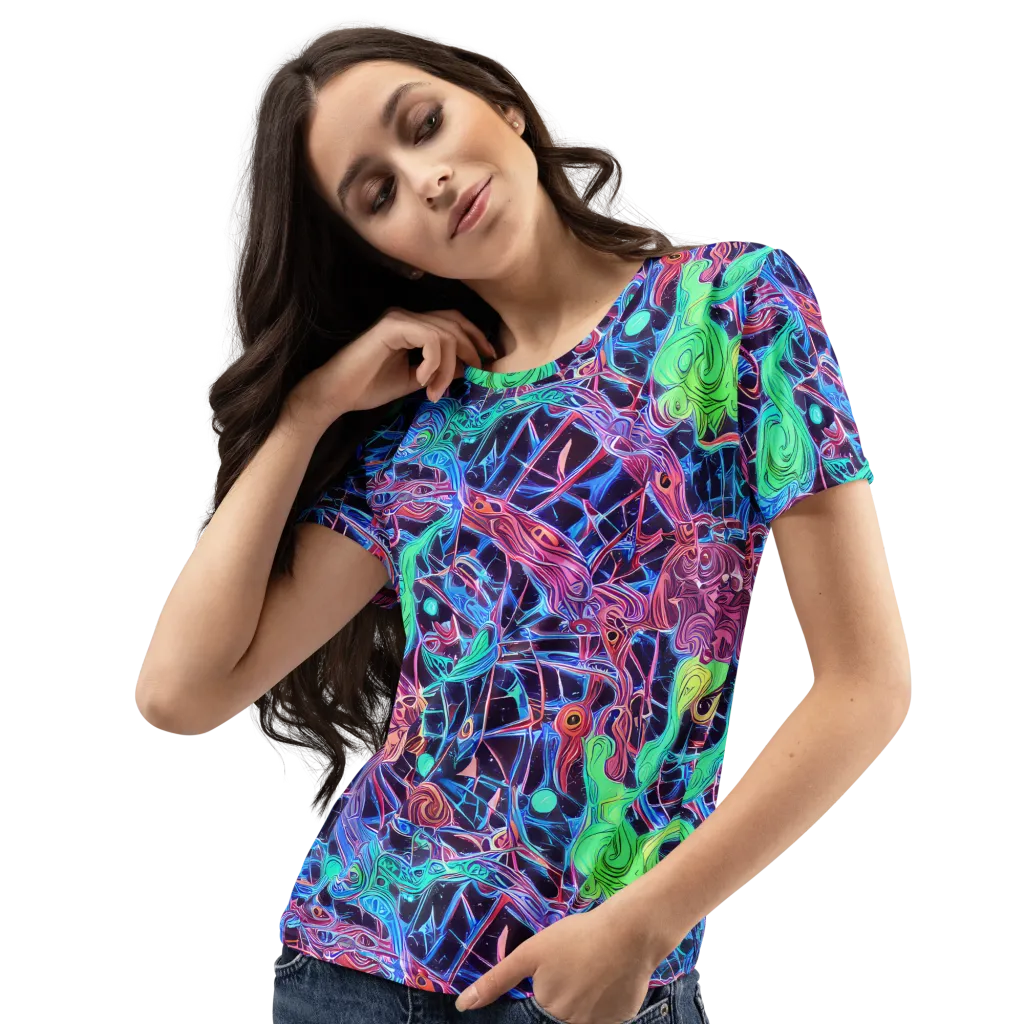 Prismatic Predators on Women's Crew Neck T-Shirt — Left Front