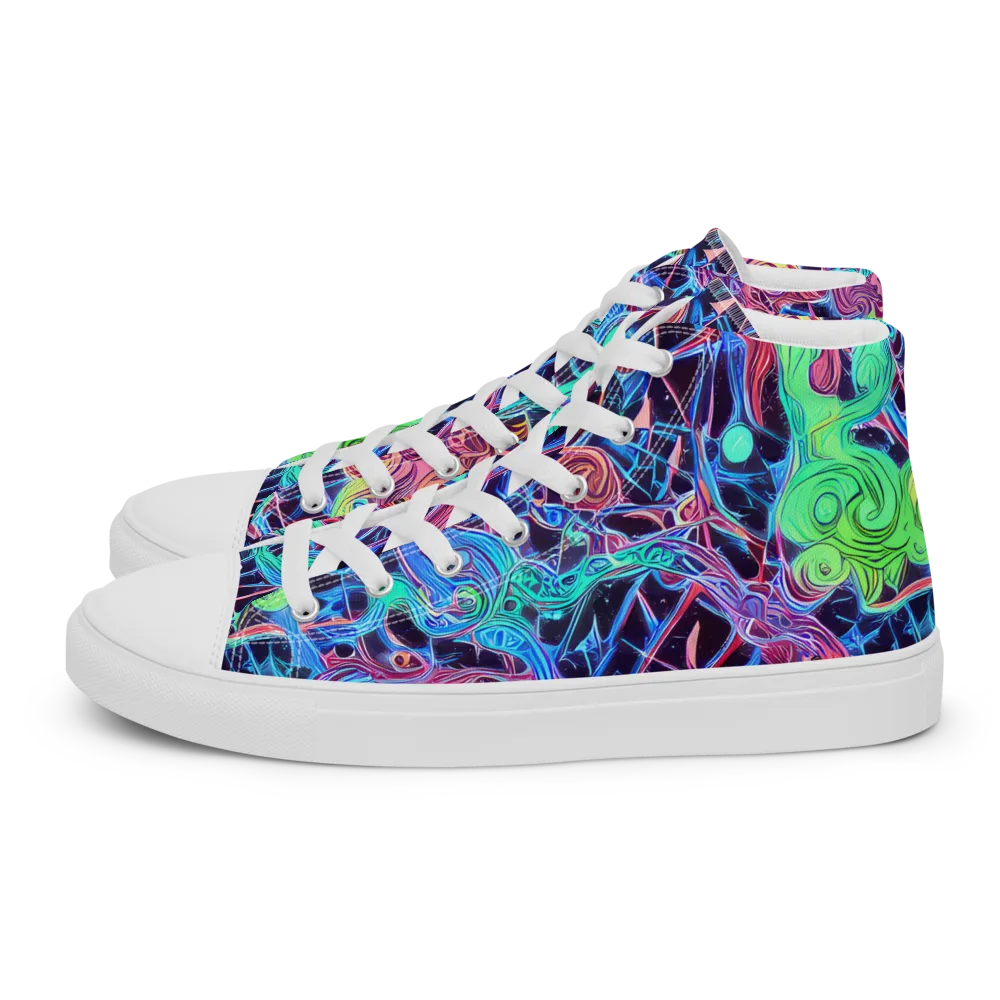 Prismatic Predators on Women's High Top Canvas Shoes — Left