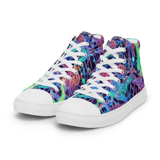 Prismatic Predators on a Women's High Top Canvas Shoes