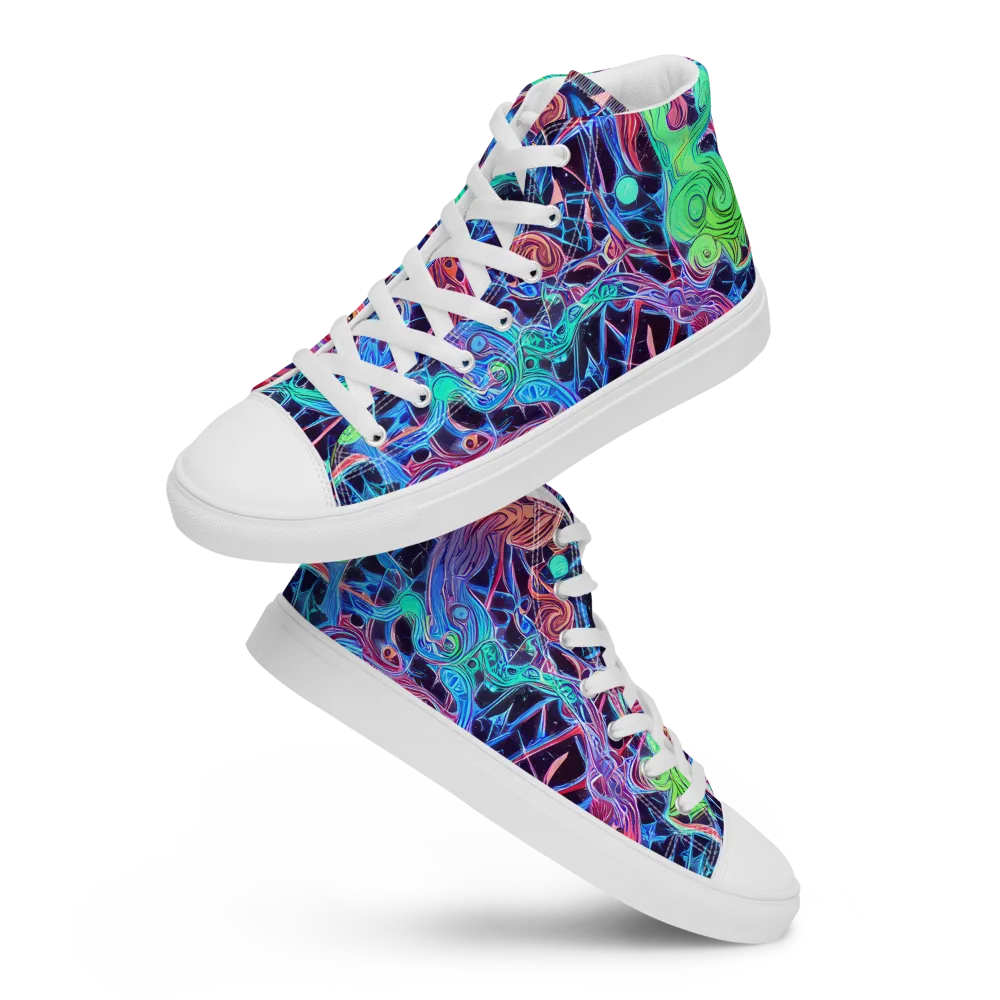 Prismatic Predators on Women's High Top Canvas Shoes — Front