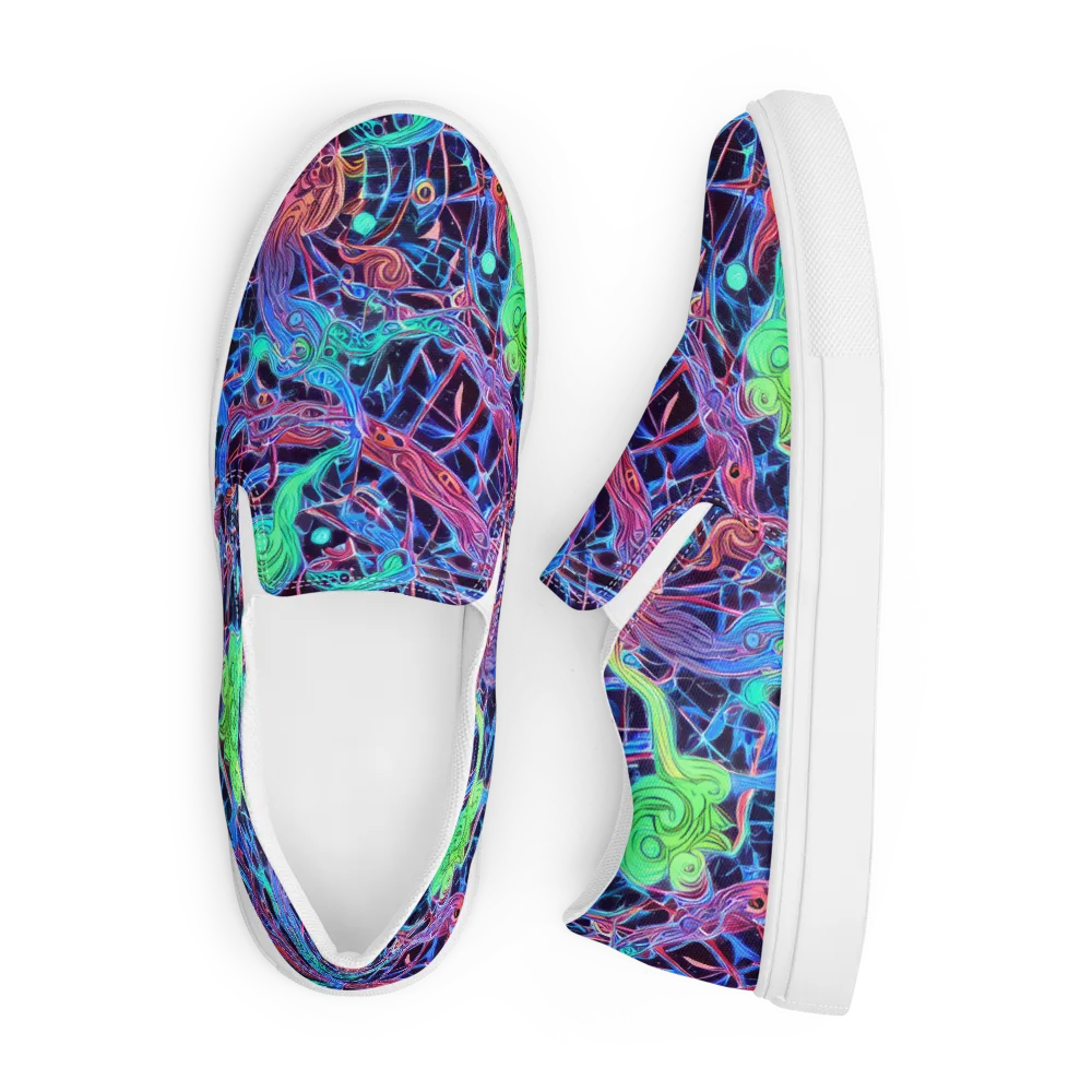 Prismatic Predators on Men's Slip-On Canvas Shoes — Front