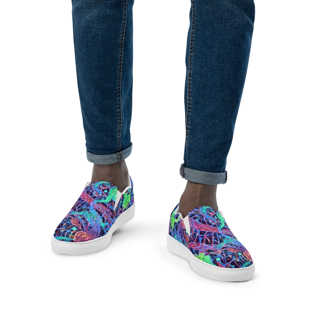 Prismatic Predators on Men's Slip-On Canvas Shoes — Front