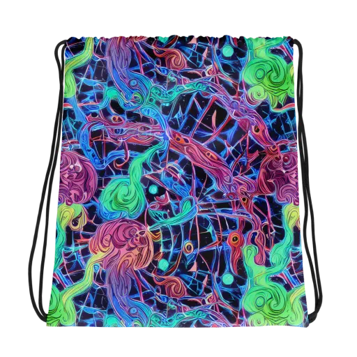 Prismatic Predators on a Drawstring Bag
