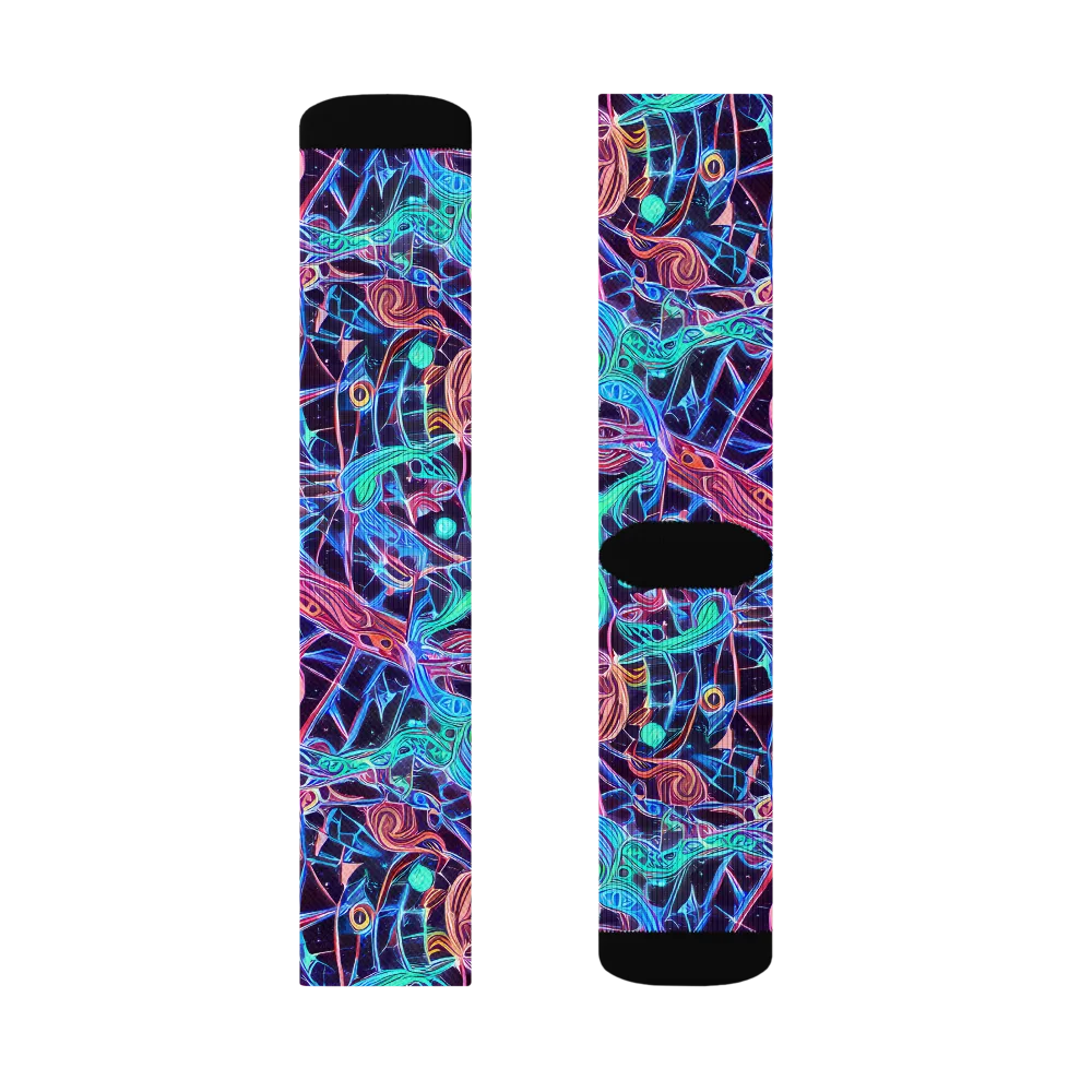 Prismatic Predators on Socks — Left Sock