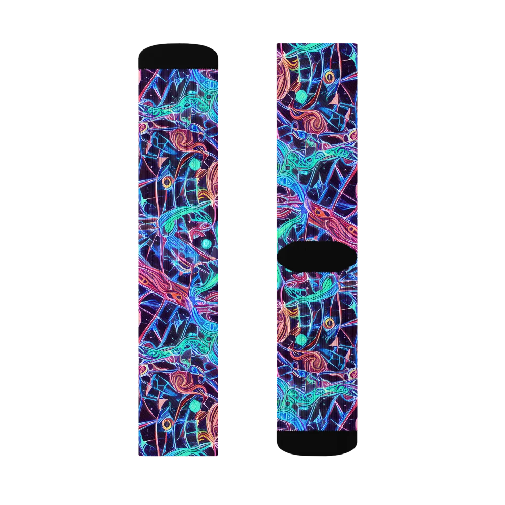 Prismatic Predators on Socks — Right Sock