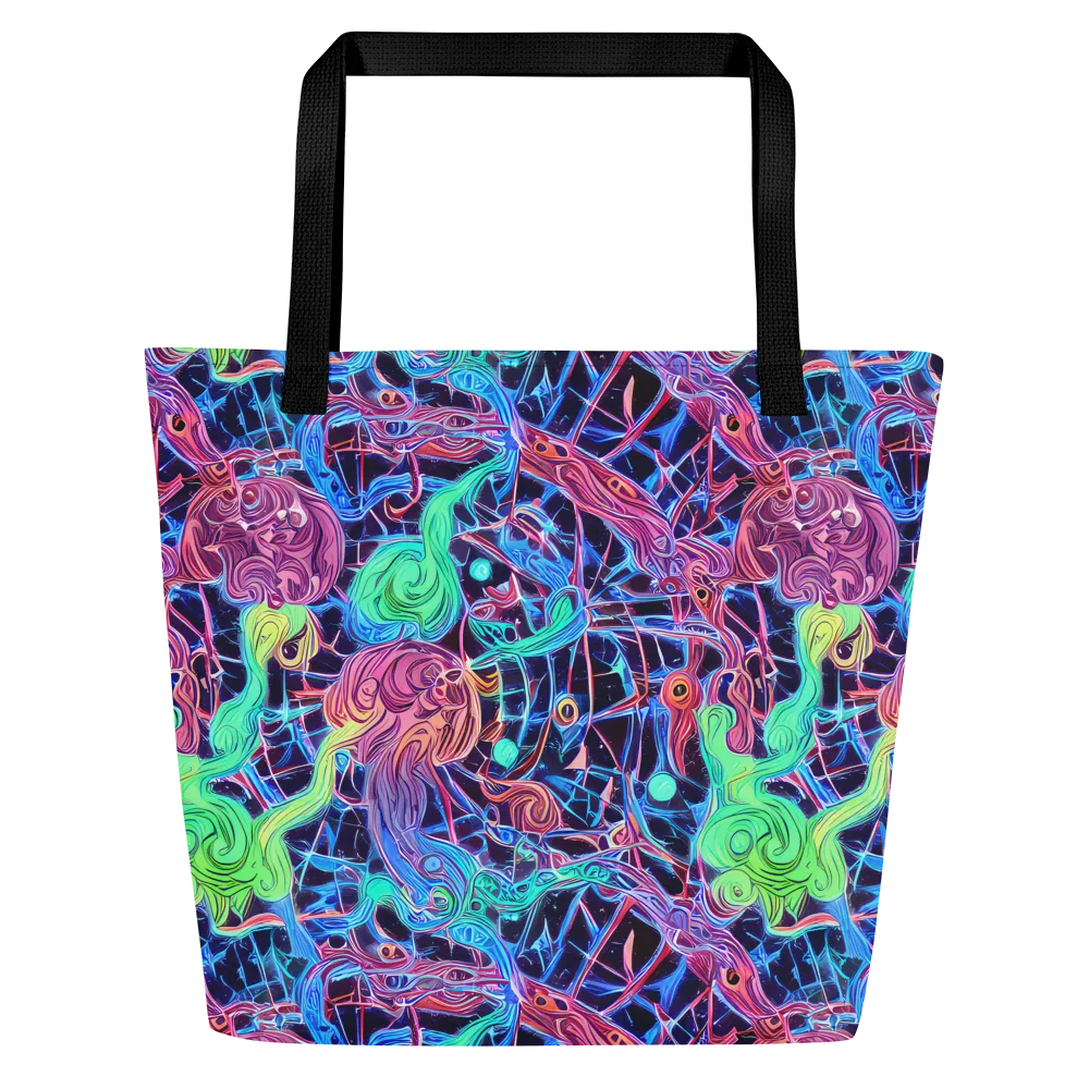 Prismatic Predators on Large Tote Bag W/ Pocket — Front