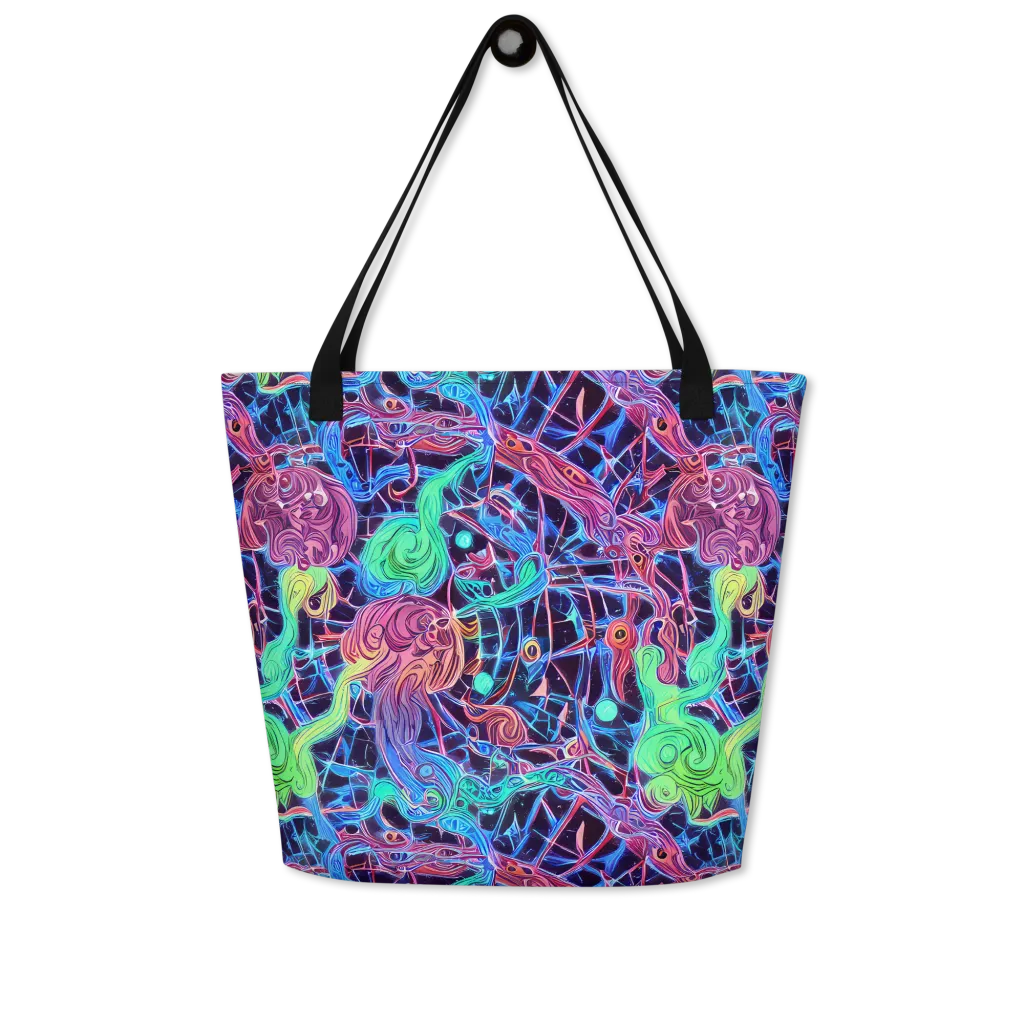 Prismatic Predators on Large Tote Bag W/ Pocket — Front