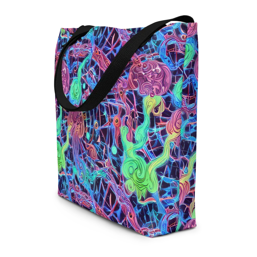 Prismatic Predators on Large Tote Bag W/ Pocket — Front