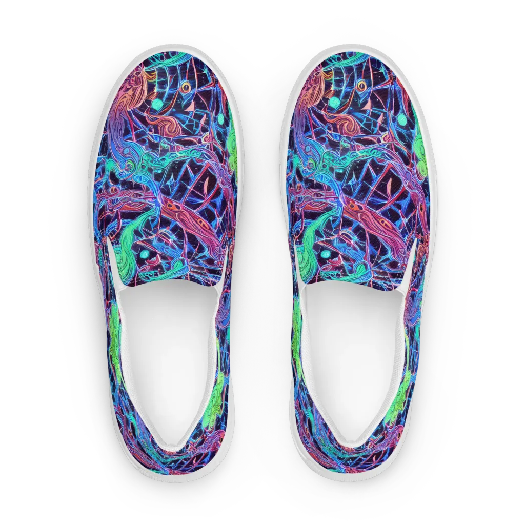 Prismatic Predators on Women's Slip-On Canvas Shoes — Front
