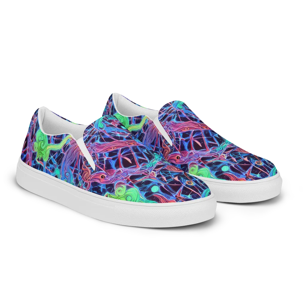 Prismatic Predators on Women's Slip-On Canvas Shoes — Right Front