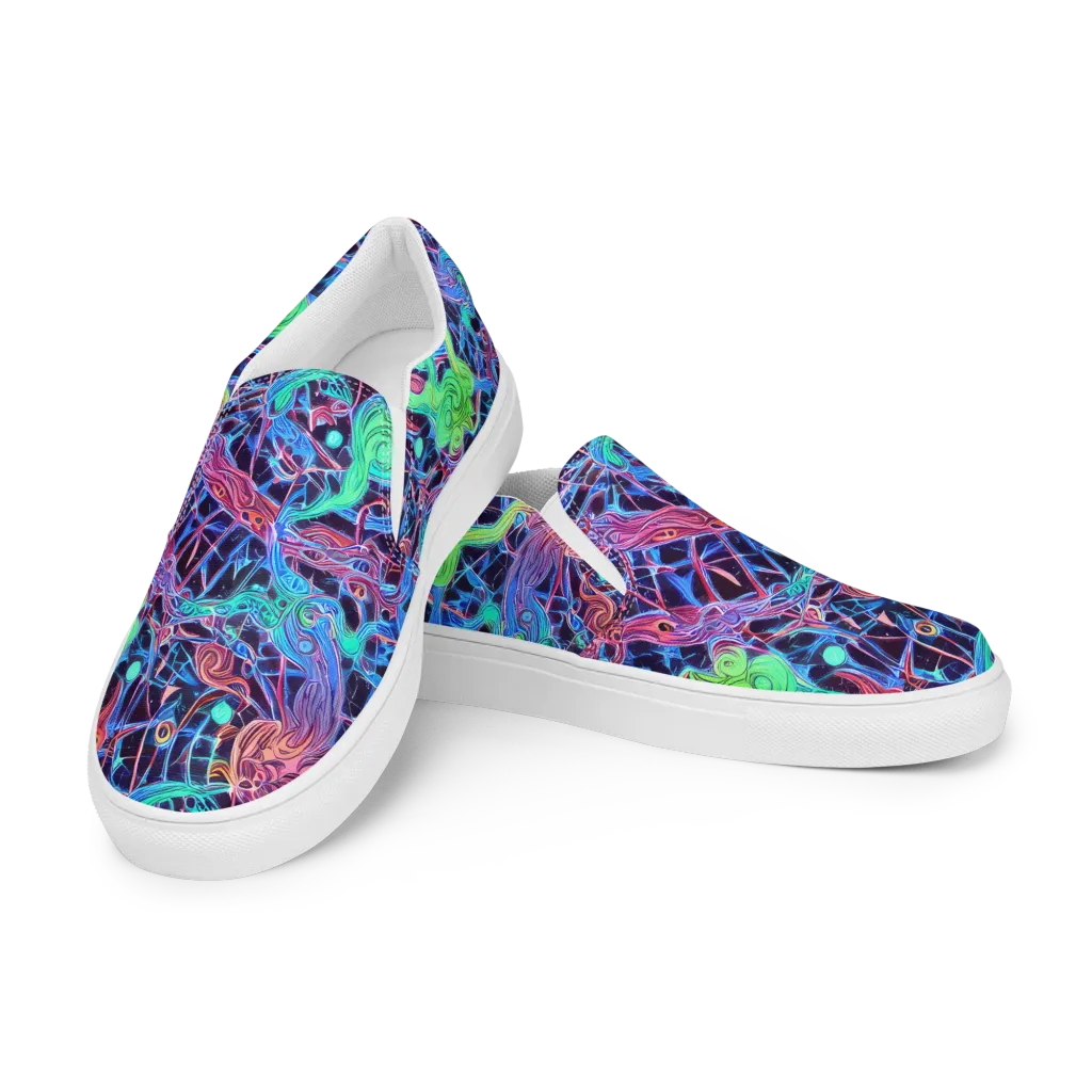 Prismatic Predators on Women's Slip-On Canvas Shoes — Left Front