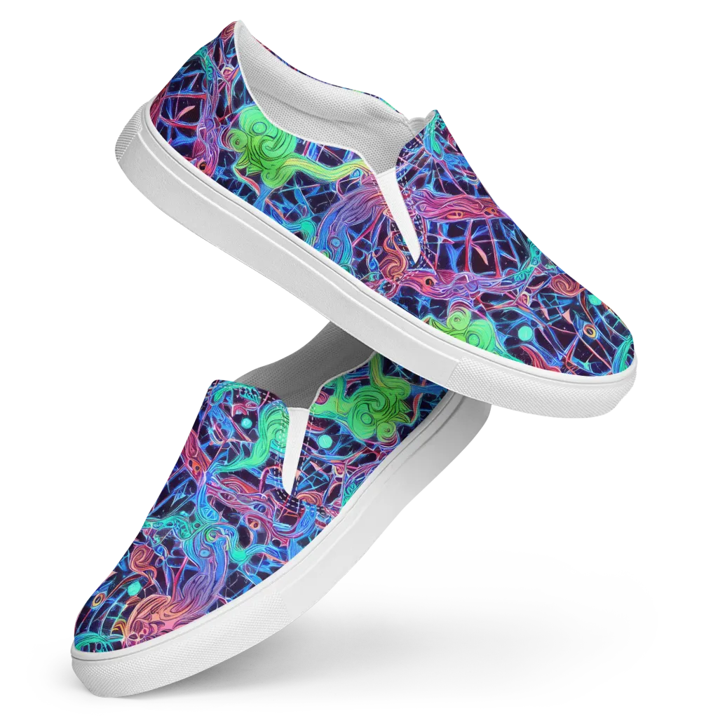 Prismatic Predators on Women's Slip-On Canvas Shoes — Front