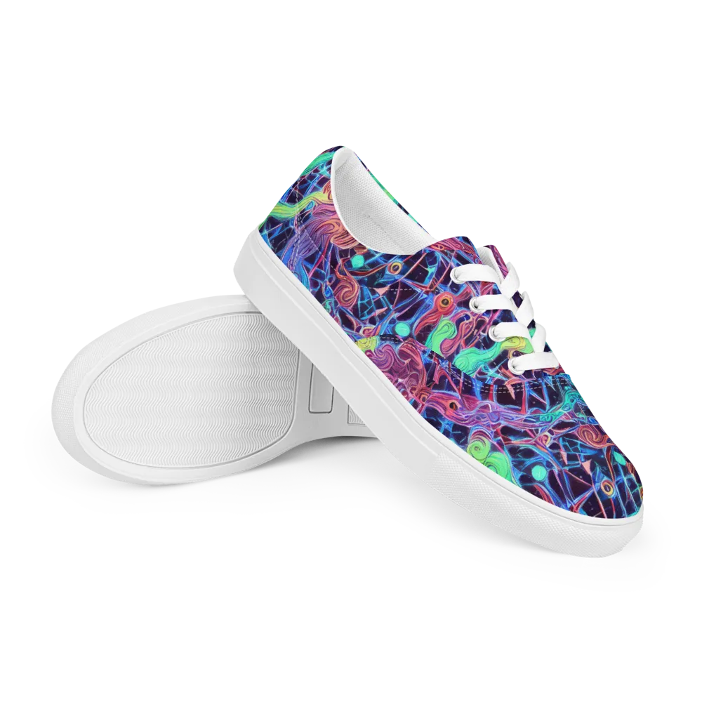 Prismatic Predators on Men's Lace-Up Canvas Shoes — Right Front