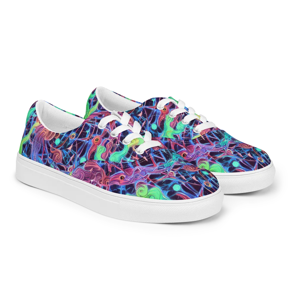 Prismatic Predators on Men's Lace-Up Canvas Shoes — Right Front