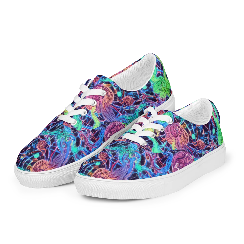 Prismatic Predators on Men's Lace-Up Canvas Shoes — Left Front