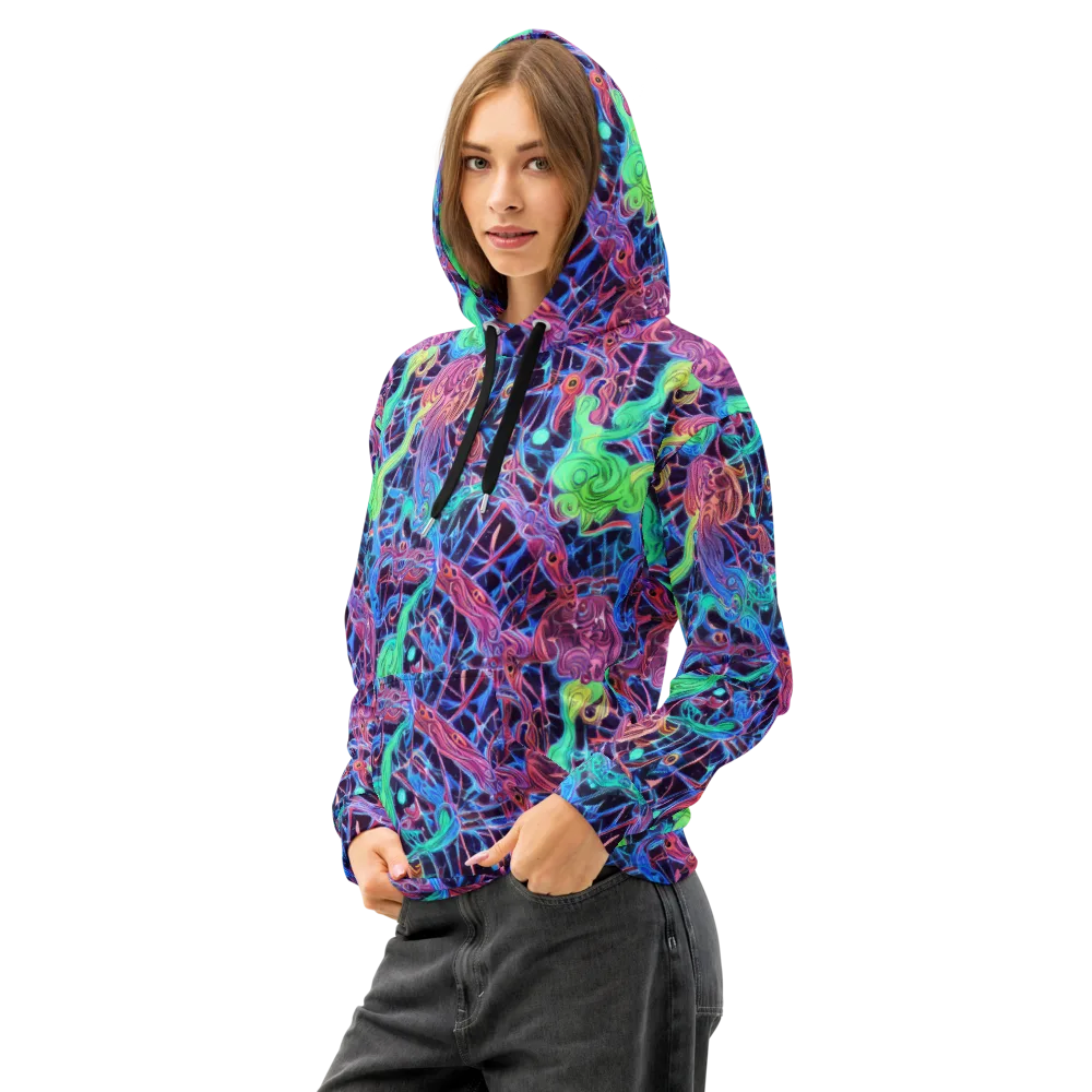Prismatic Predators on Cotton Hoodie — Left Front