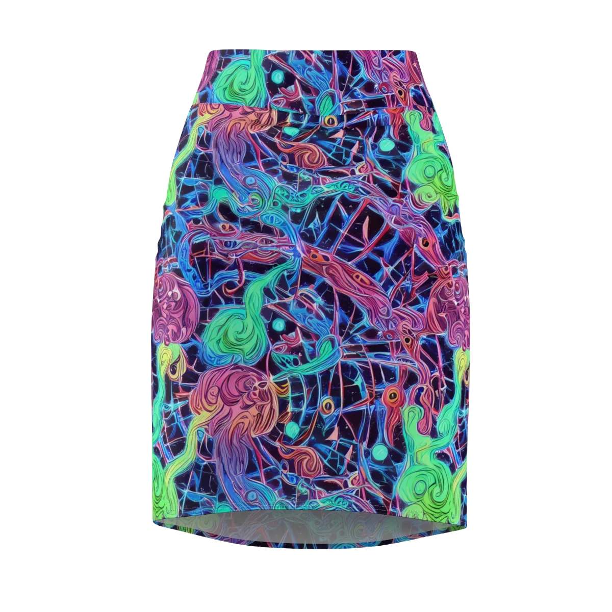 Prismatic Predators on Pencil Skirt — Front