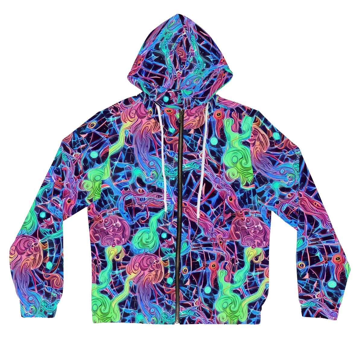 Prismatic Predators on Women's Full-Zip Hoodie — Front