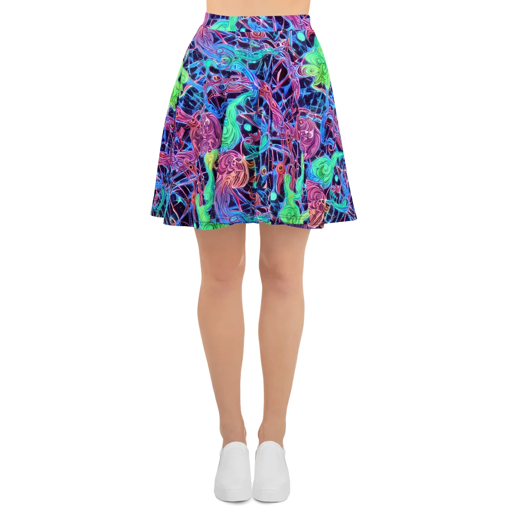 Prismatic Predators on Skater Skirt — Front