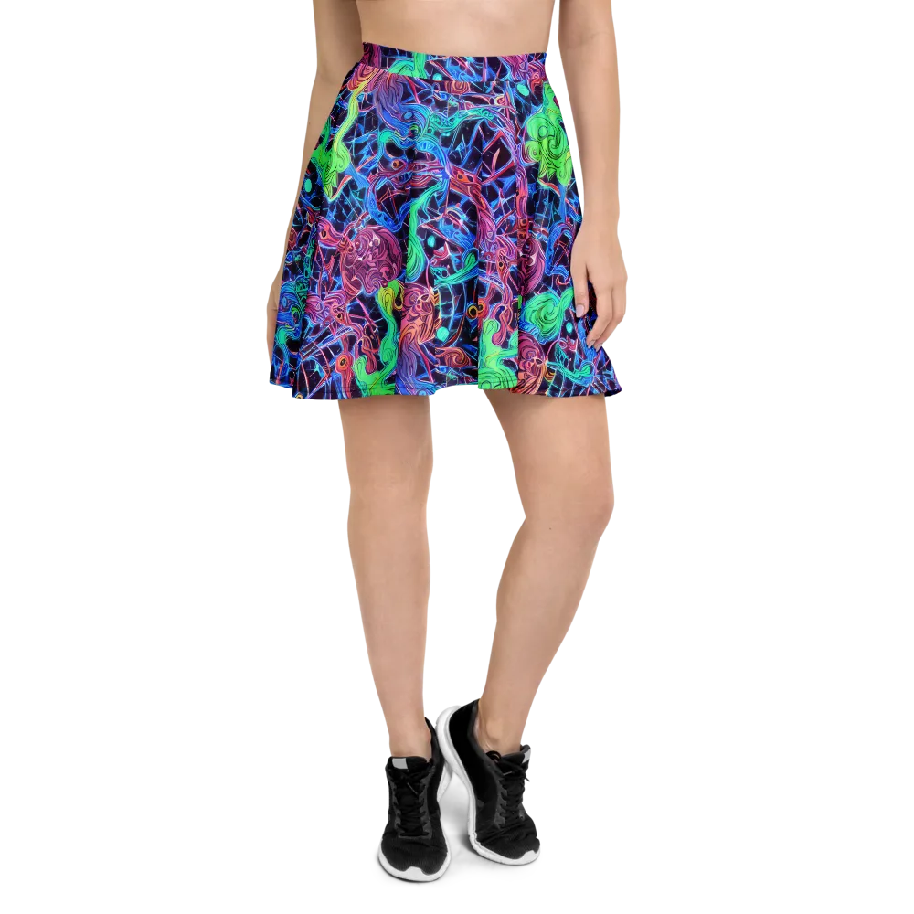 Prismatic Predators on Skater Skirt — Front