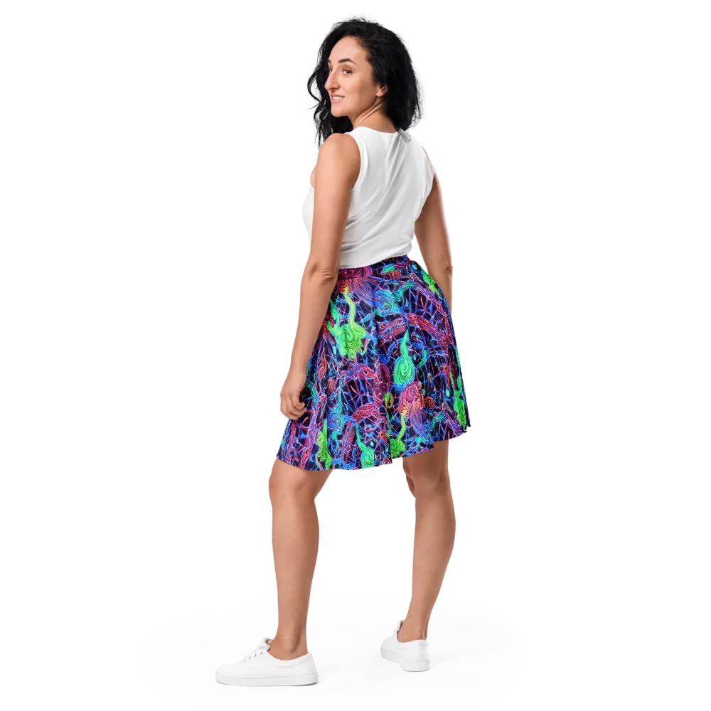 Prismatic Predators on Skater Skirt — Back