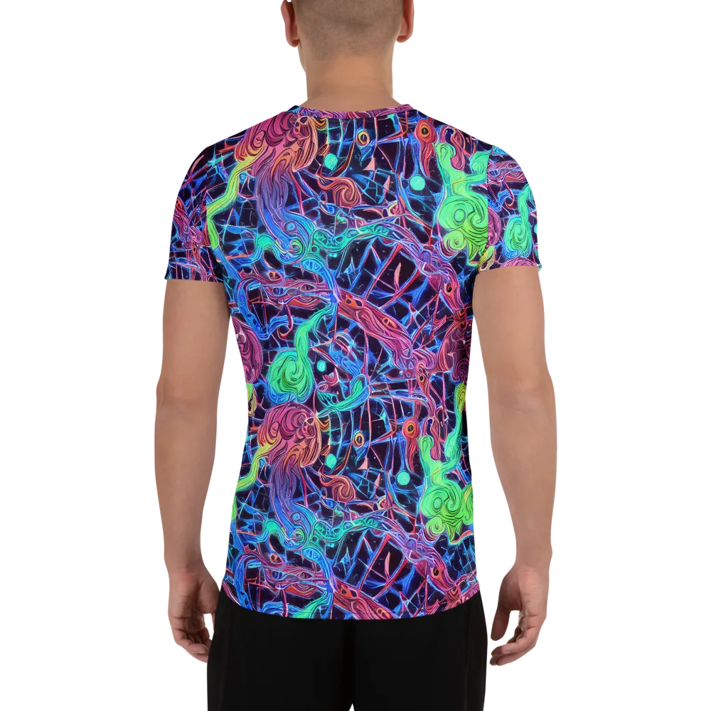 Prismatic Predators on Men's Athletic T-Shirt — Back