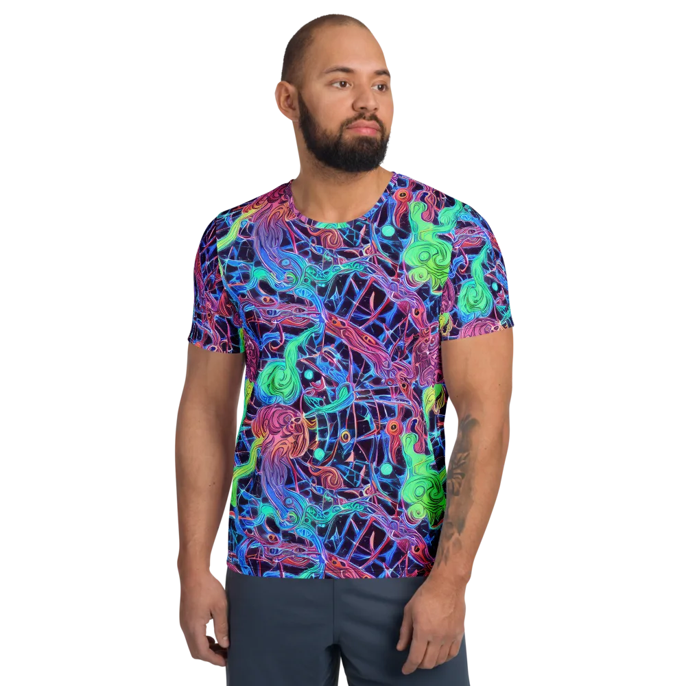 Prismatic Predators on Men's Athletic T-Shirt — Front