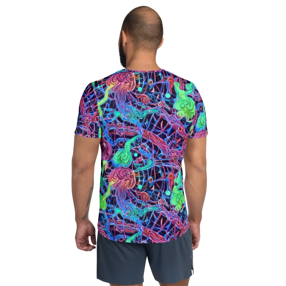 Prismatic Predators on Men's Athletic T-Shirt — Back