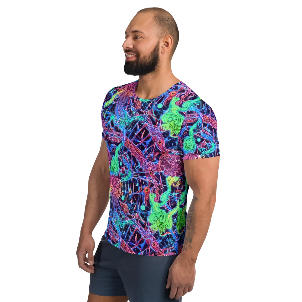 Prismatic Predators on Men's Athletic T-Shirt — Left