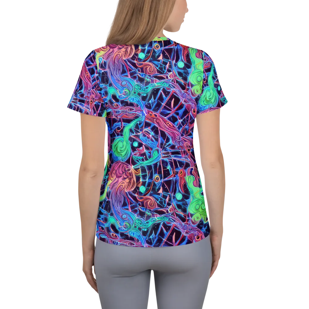 Prismatic Predators on Women's Athletic T-Shirt — Back