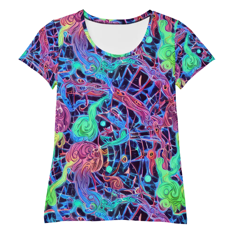 Prismatic Predators on Women's Athletic T-Shirt — Front
