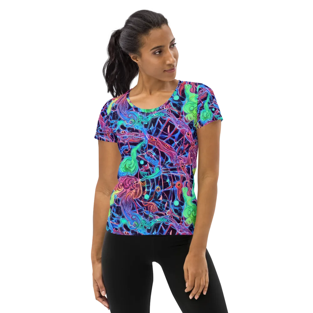 Prismatic Predators on Women's Athletic T-Shirt — Front