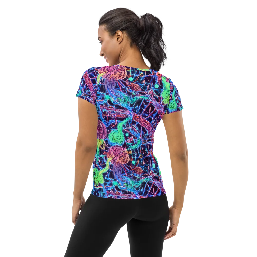 Prismatic Predators on Women's Athletic T-Shirt — Back