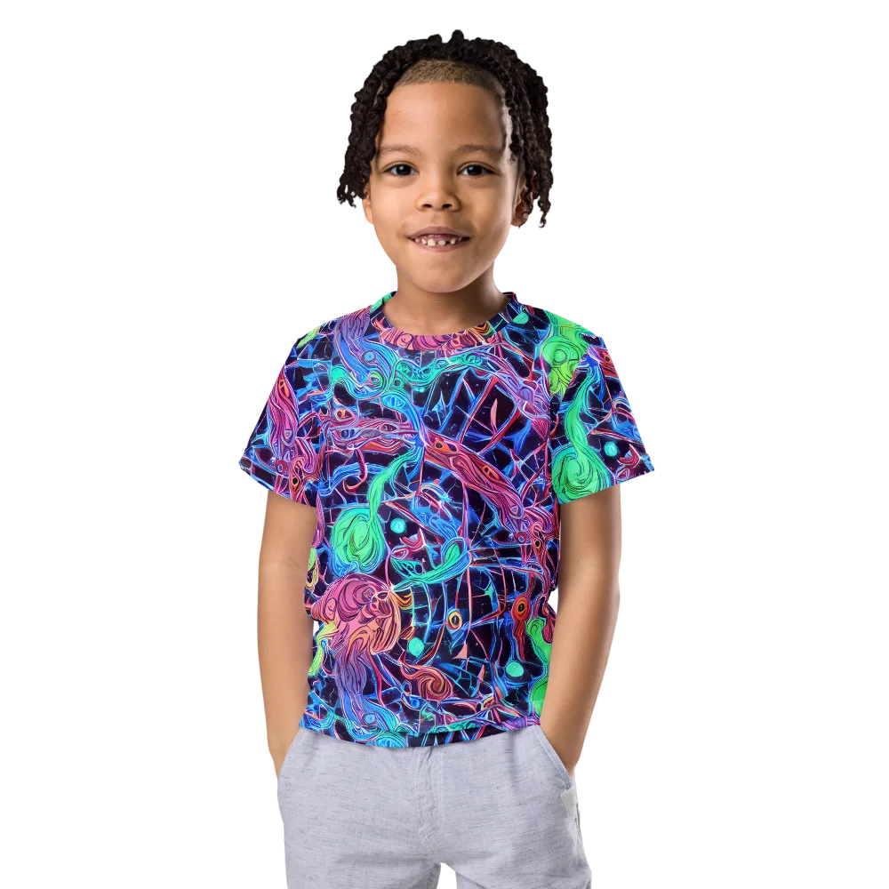 Prismatic Predators on Kids Crew Neck T-Shirt — Front