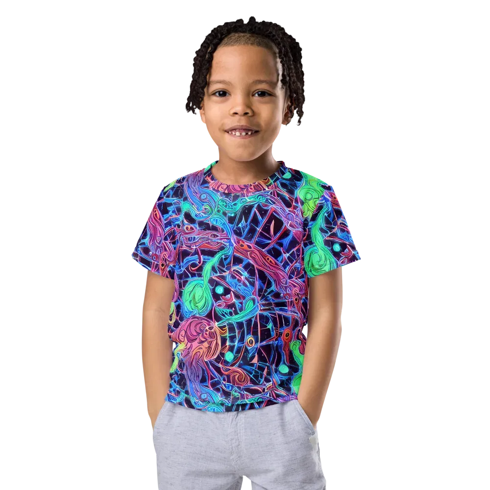 Prismatic Predators on Kids Crew Neck T-Shirt — Front