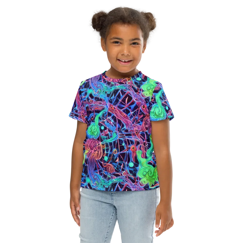 Prismatic Predators on Kids Crew Neck T-Shirt — Front