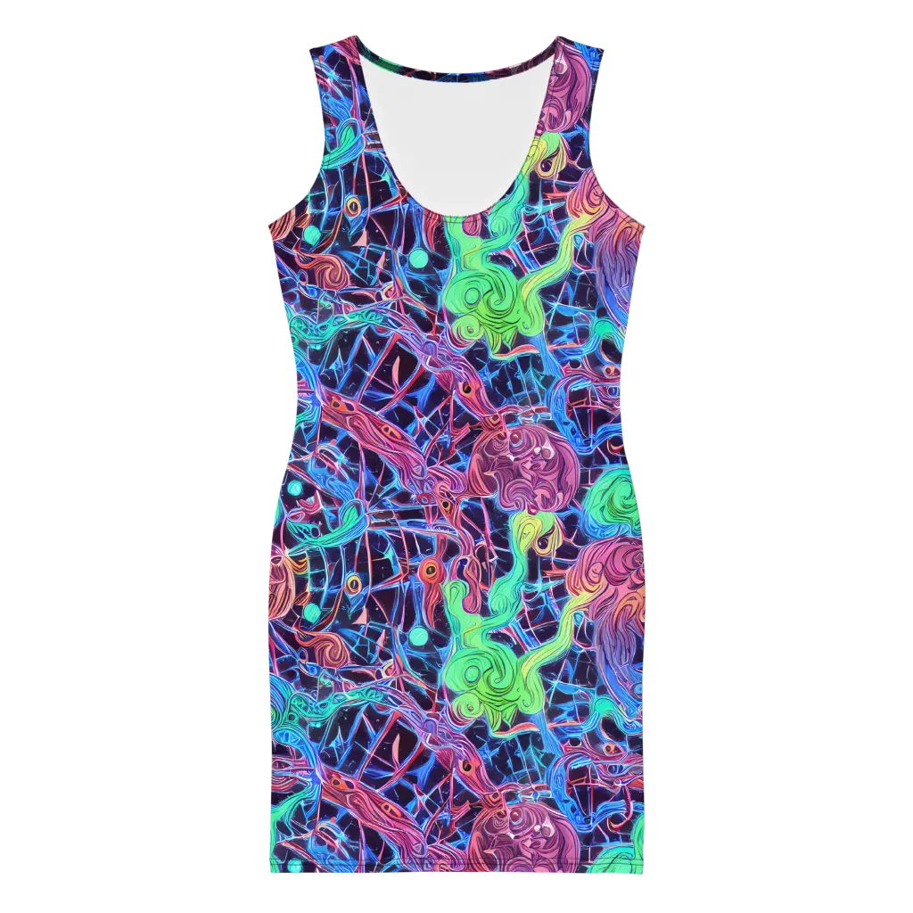 Prismatic Predators on Bodycon Dress — Front