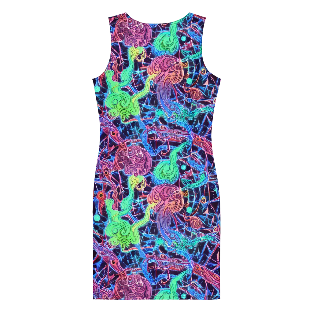 Prismatic Predators on Bodycon Dress — Back