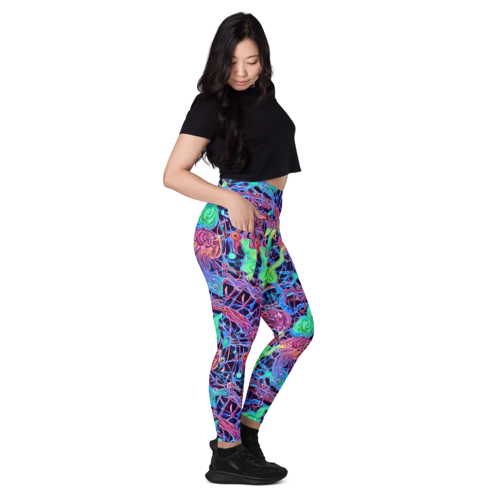 Prismatic Predators on Leggings with Pockets — Right