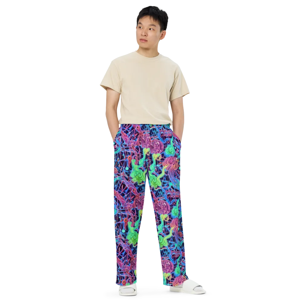 Prismatic Predators on Wide-Leg Pants — Front